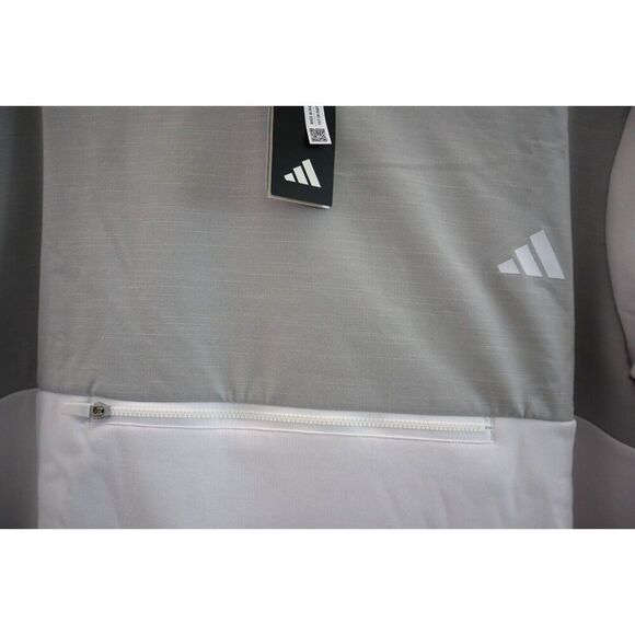 Adidas HZ3210 Men's Sz 2XL White/Gray Textured Fleece Anorak Golf Jacket - Picture 8 of 16